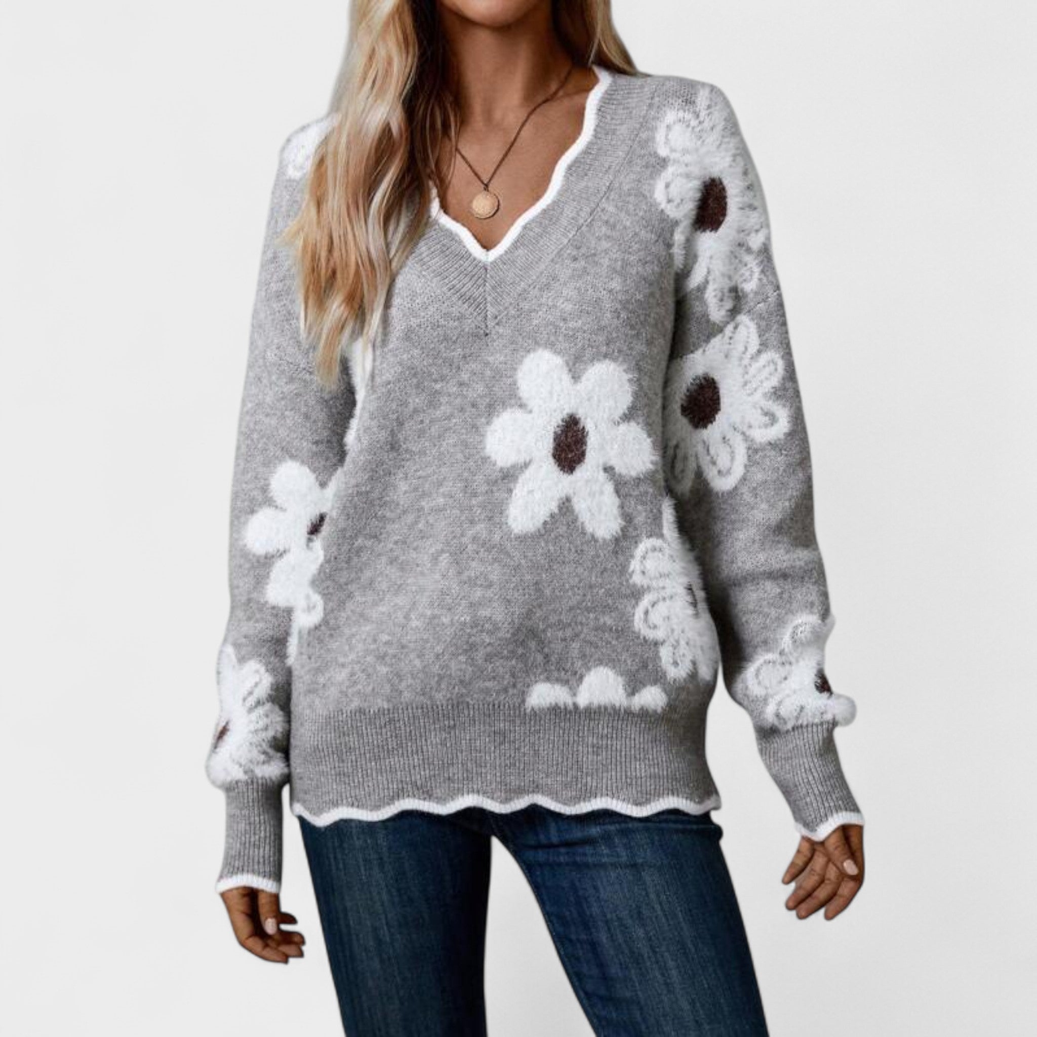 Ema - Elegantni pulover s cvjetnim motivom