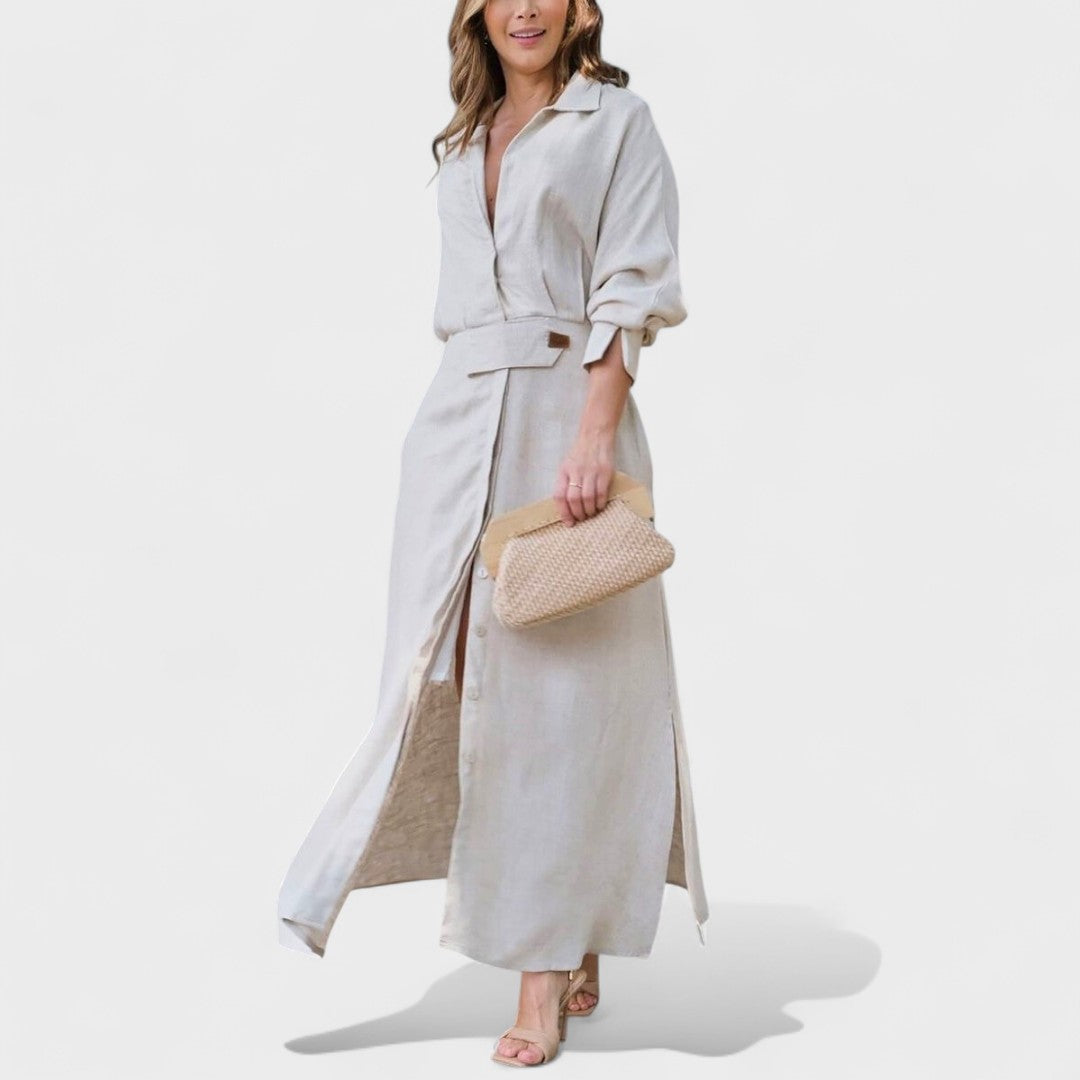 Gordana - Elegantna duga haljina s V-izrezom