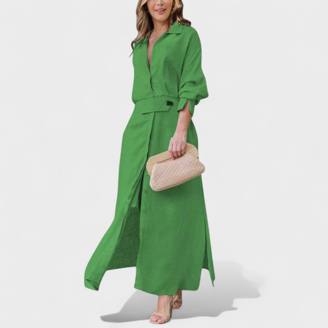 Gordana - Elegantna duga haljina s V-izrezom