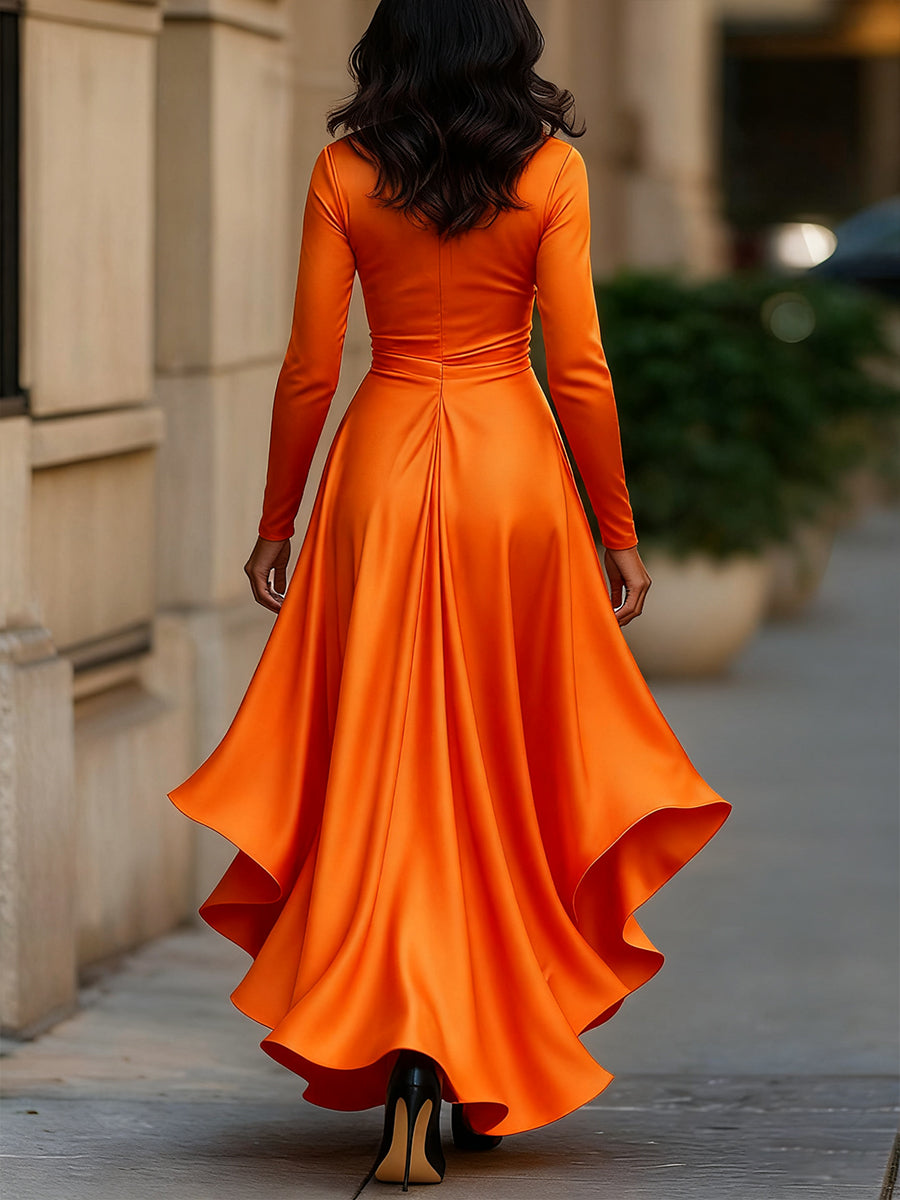 Moretti - Elegantna Duga Haljina Od Satena