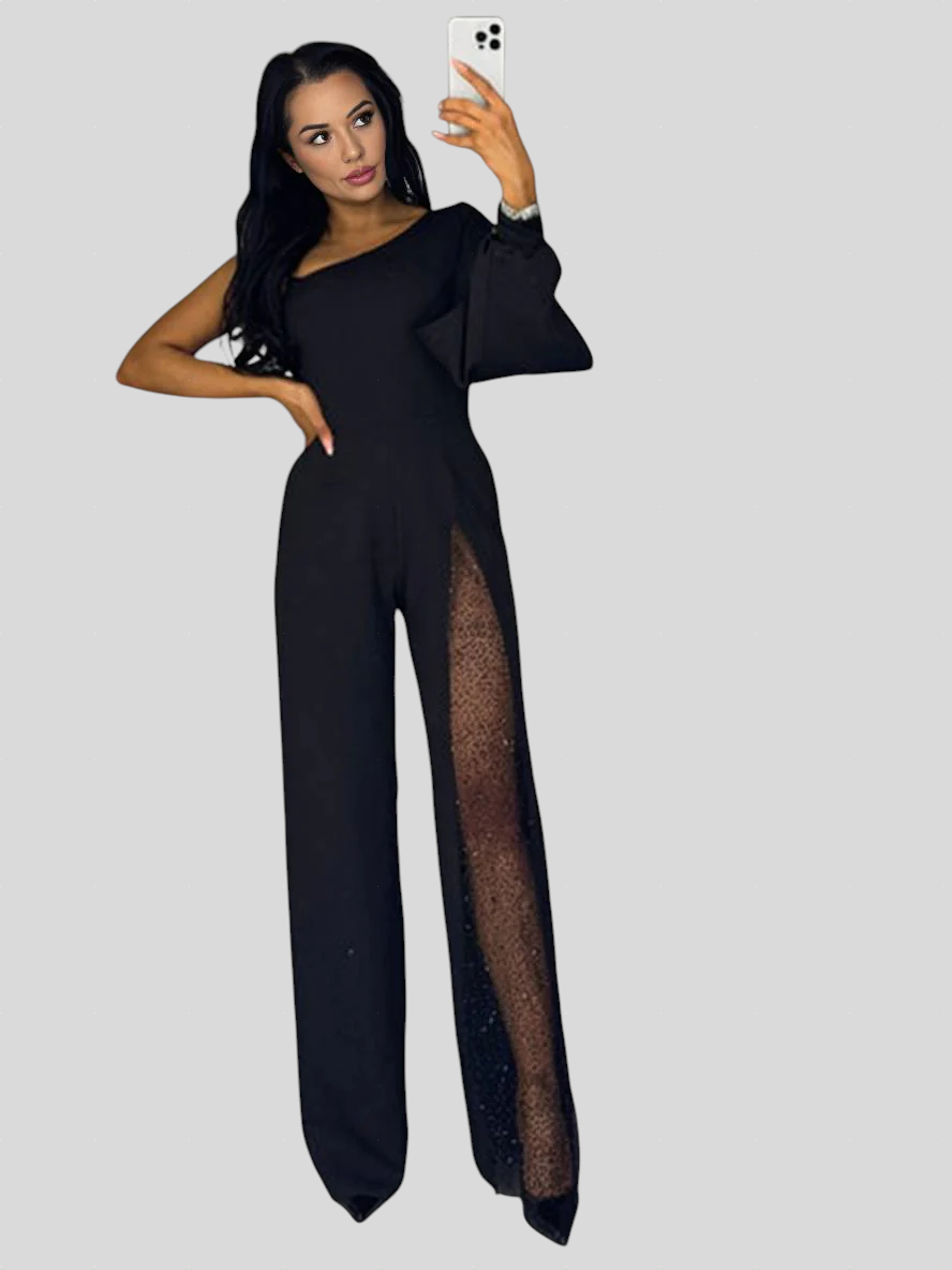 Artemis - Elegantni Jednodijelni Kombinezon Na Jedno Rame Sa Sjajnim Detaljem