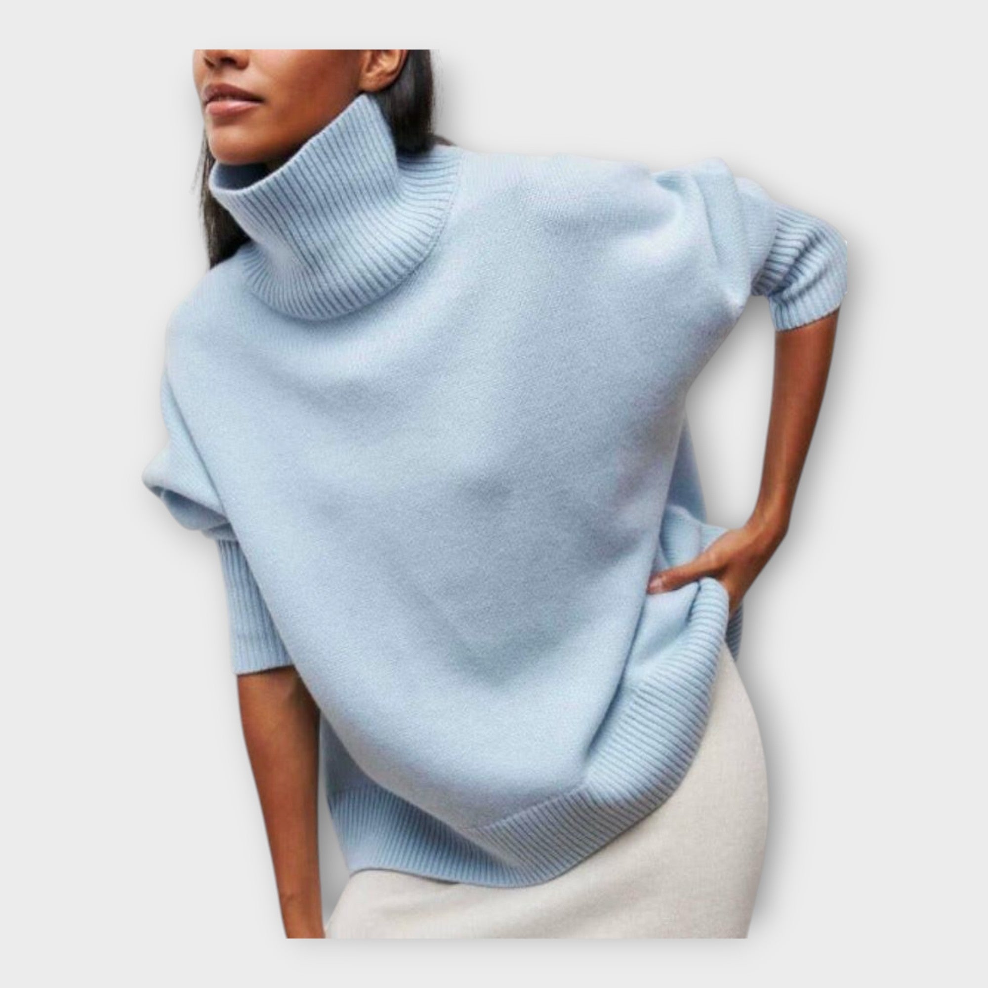 Pleteni Pulover s Visokim Ovratnikom