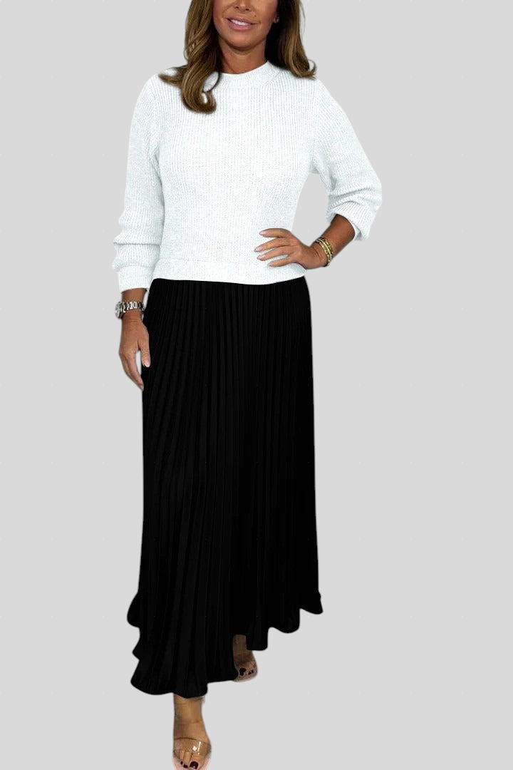 Claudia - Plisirana Haljina s Puloverom