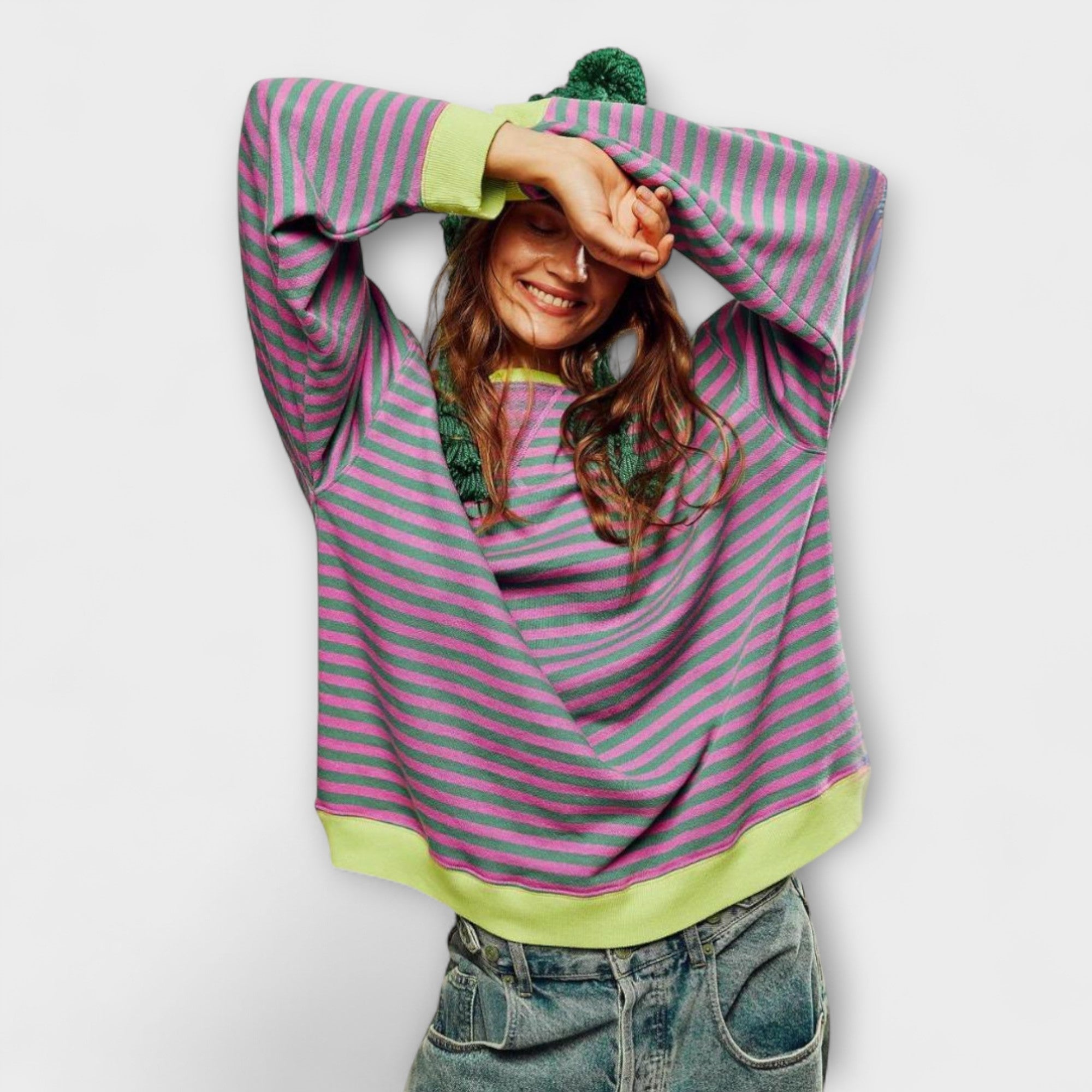 Mary - Prugasti Oversize Pulover