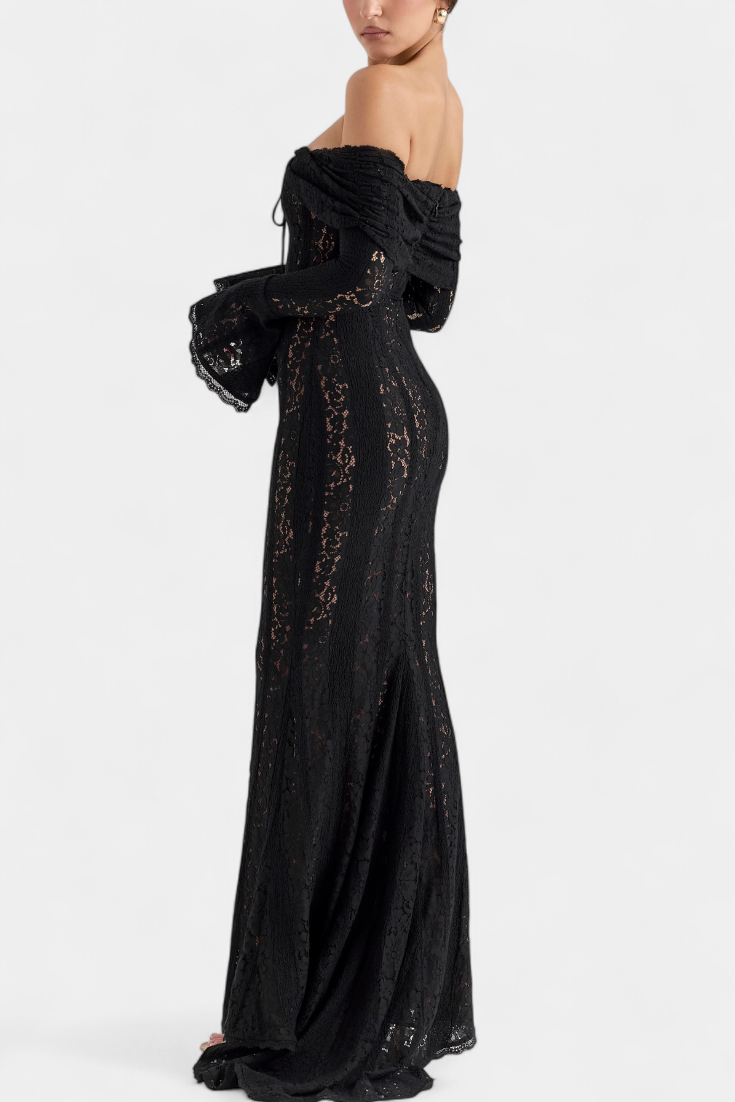 Josipa Maxi Haljina s Otvorenim Ramena od Čipke