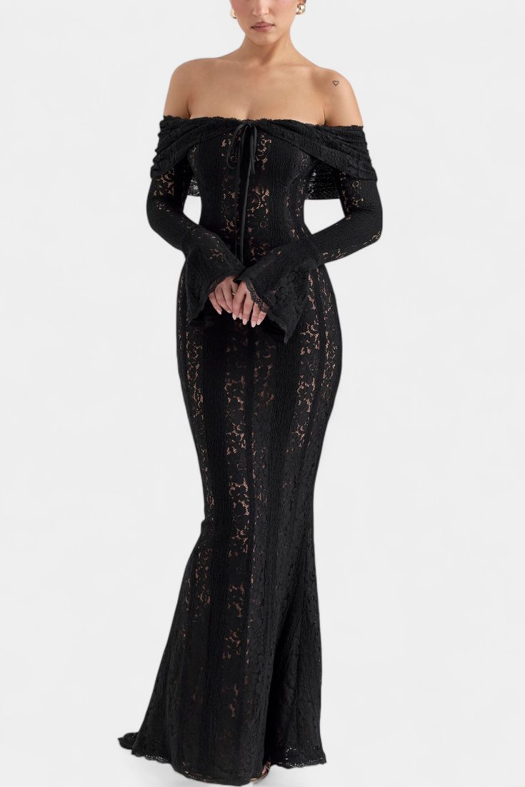 Josipa Maxi Haljina s Otvorenim Ramena od Čipke