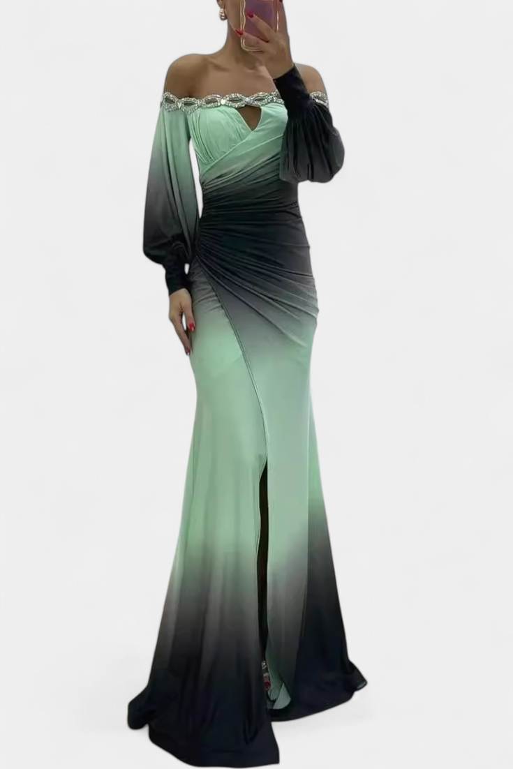 Silviana Maxi Haljina Ombre s Otkritim Ramena