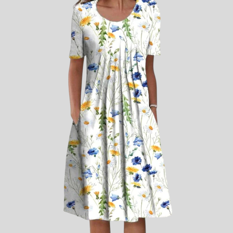 Anais - Casual Cvjetna Haljina S Džepovima