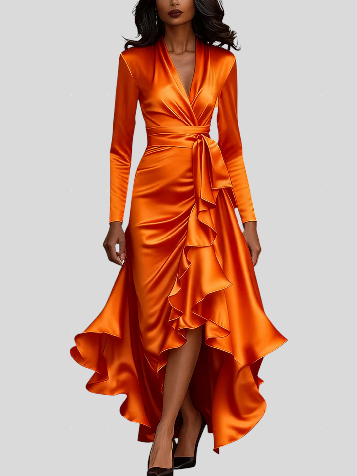 Moretti - Elegantna Duga Haljina Od Satena