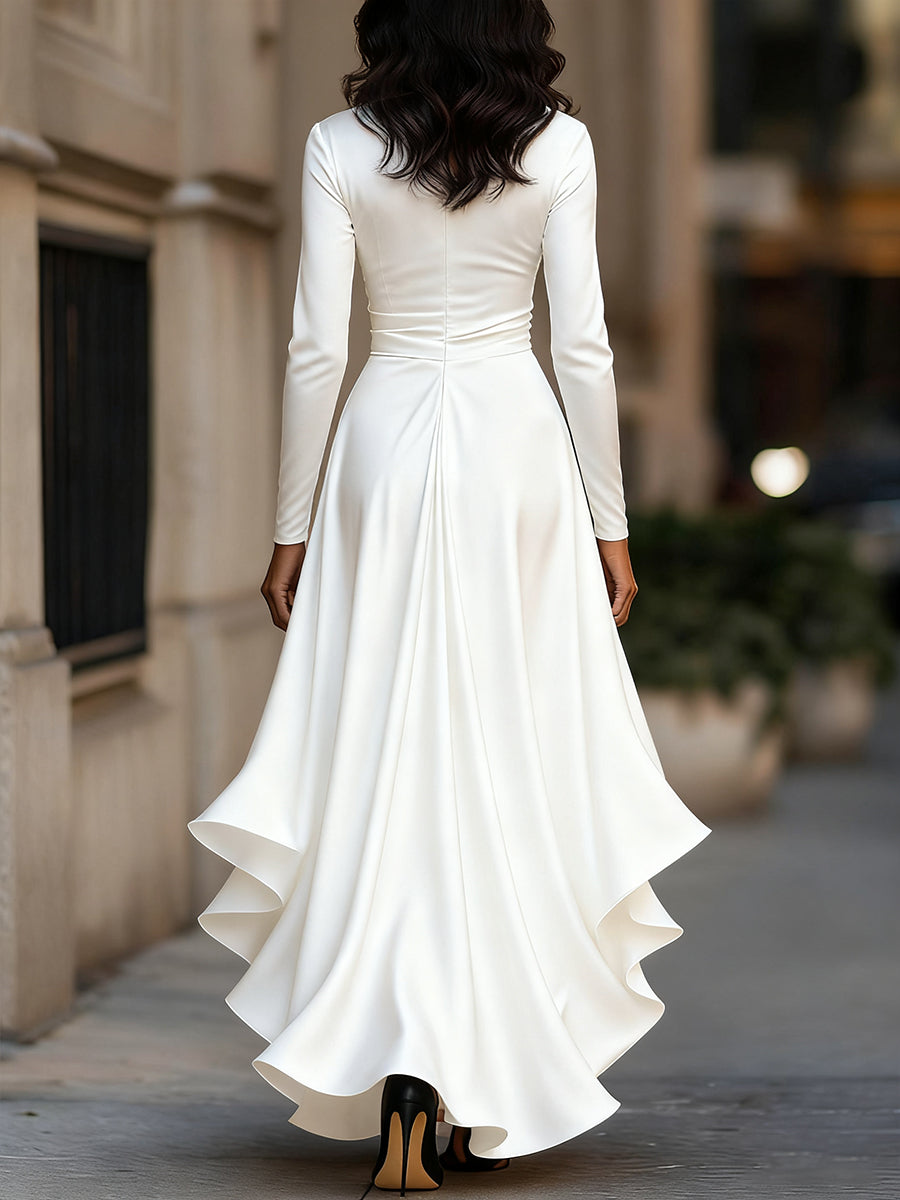 Moretti - Elegantna Duga Haljina Od Satena