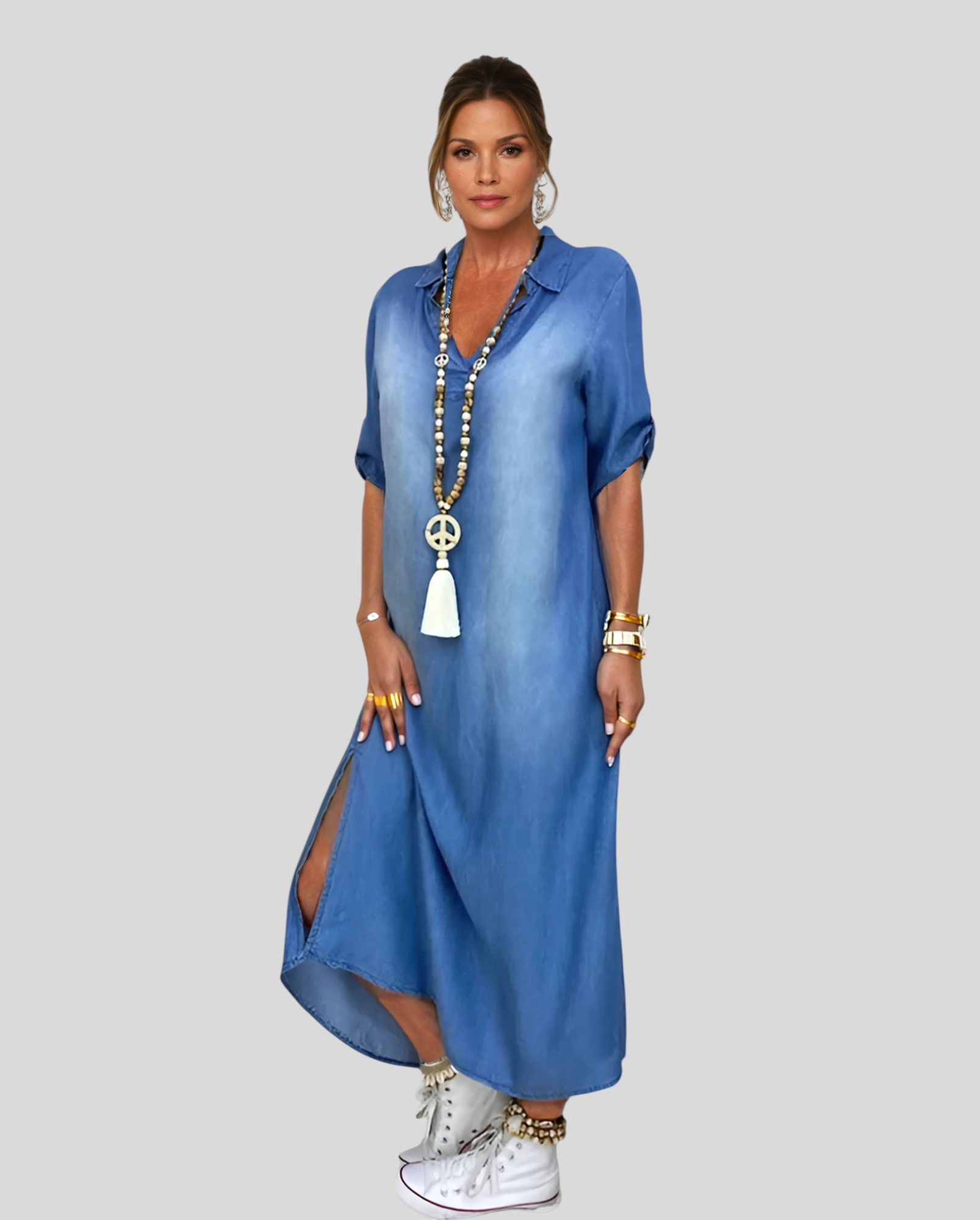 Elena - Duga haljina u traper stilu