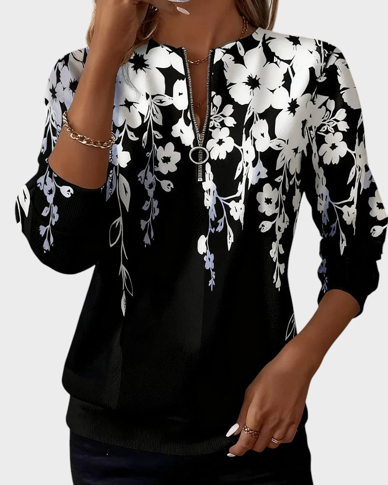 Marci | Majica s printom i polu patentnim zatvaračem