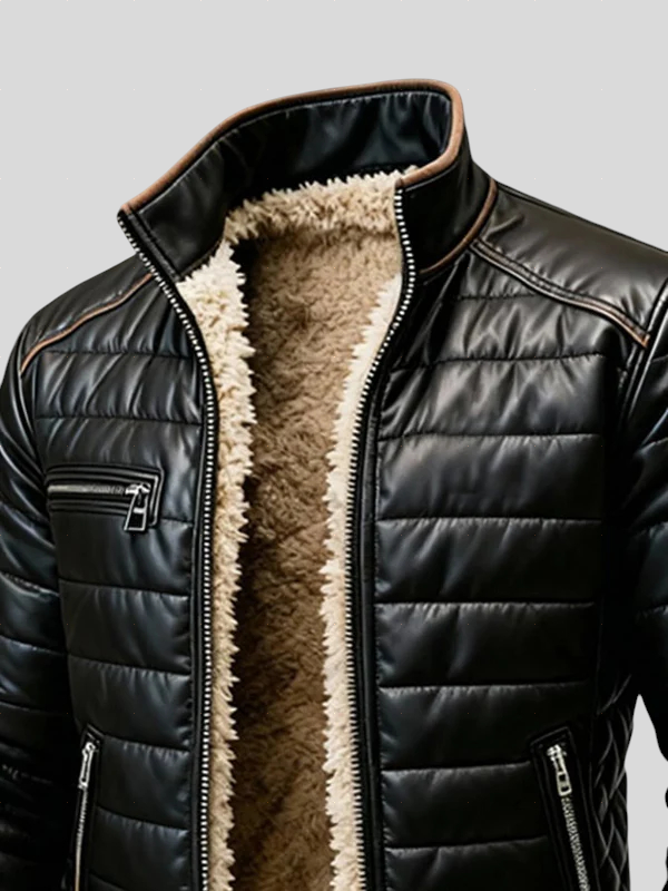 Karlo – Crna Prošivena Jakna Sa Sherpa Podstavom