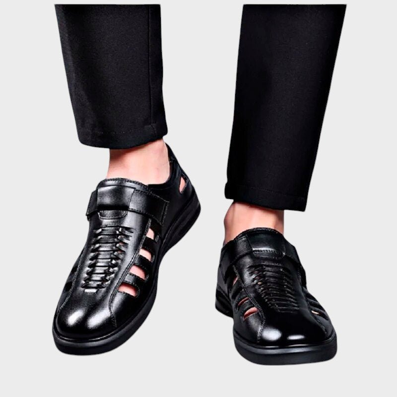 Steffen - Brune športne sandale od prave kože