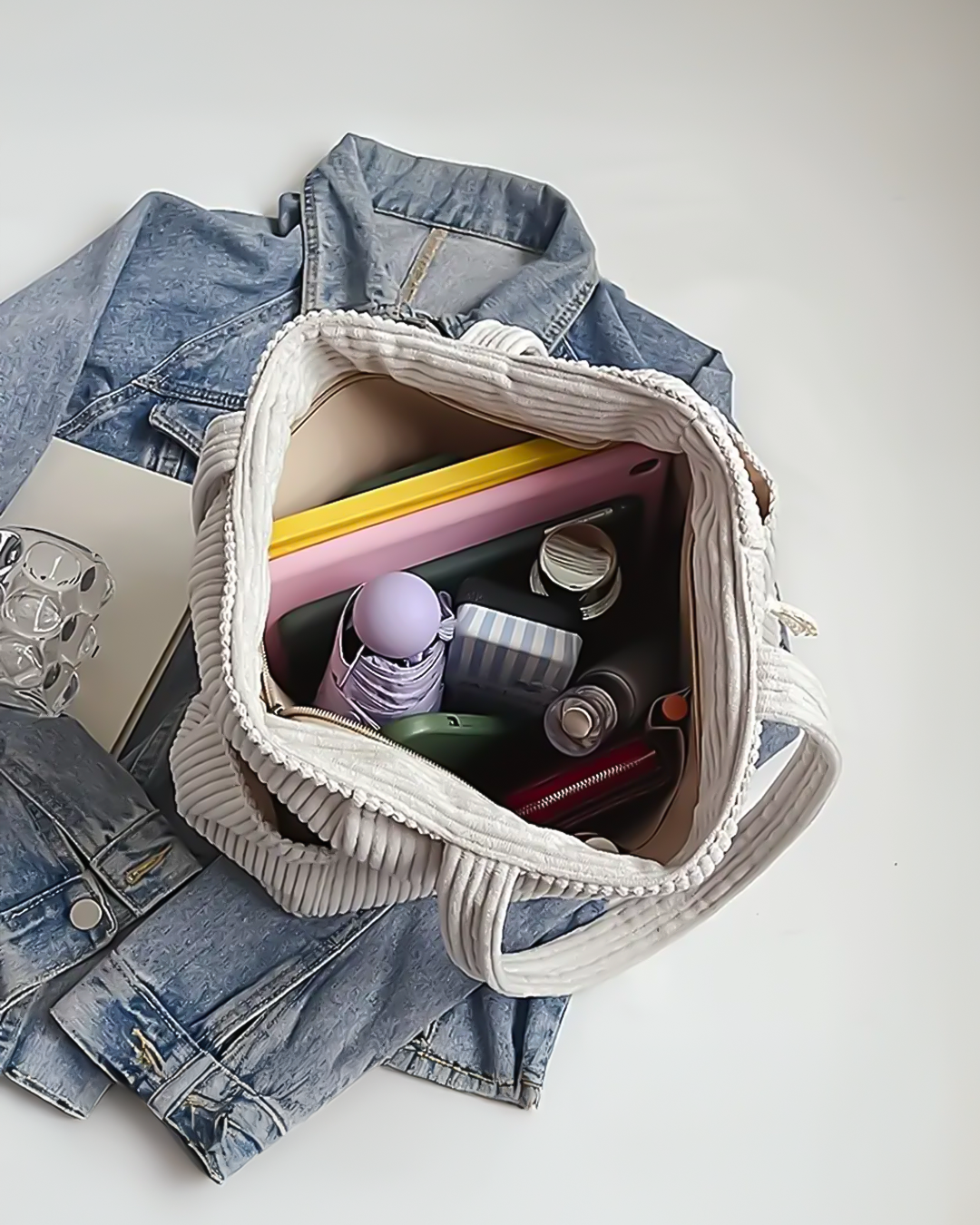 Tilda - Rebrasta torbica s detaljem od konopa